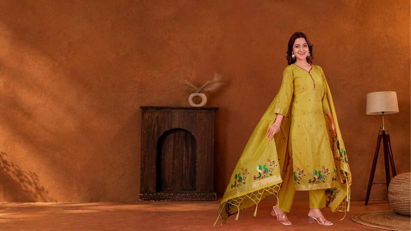 SĀnjh SutrĀ New Ethnic Edit Jamdani Suit Sets